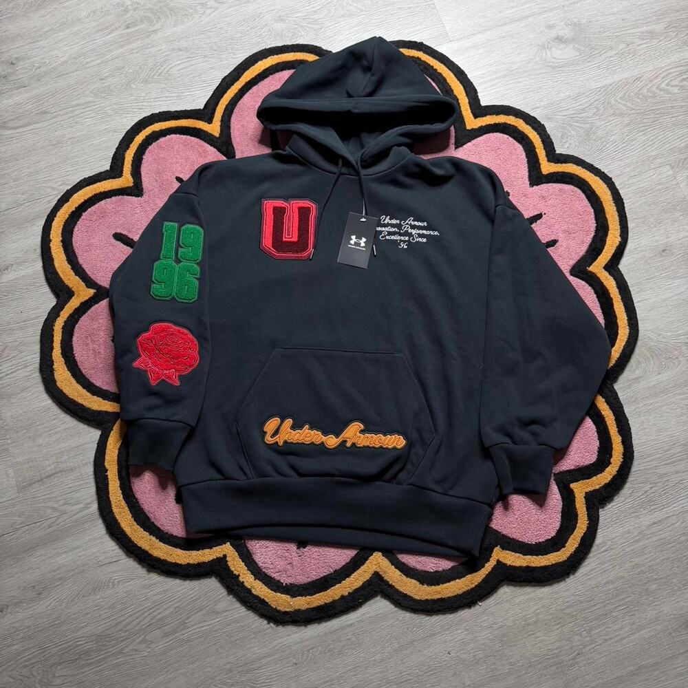 Under Armour Icon Heavyweight Terry U Oversized Pullover Hoodie Size Small Wmns